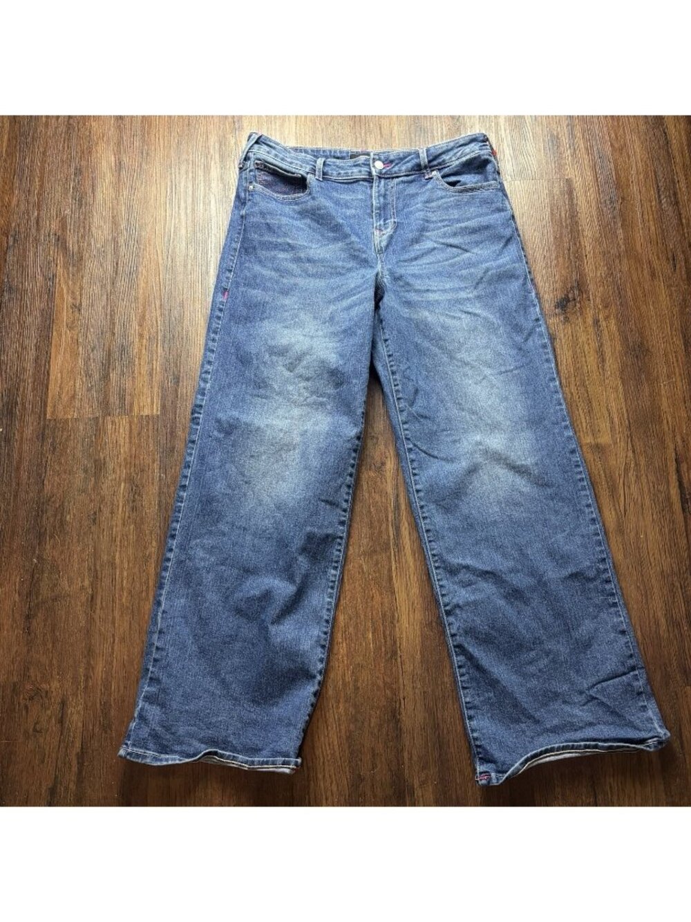 True Religion Bobbi Low Slung Baggy Wide Leg Jeans Medium Wash Size 32